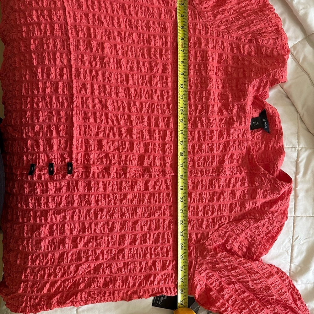 Ali Miles Red Oversized Ruched Tunic. 2X - Picture 9 of 9